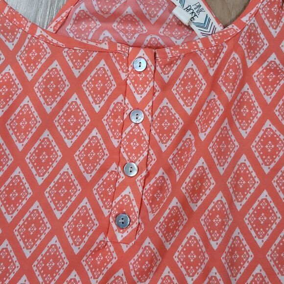 🔹️Pink Rose Orange Strappy Lightweight Tanktop Large - Picture 5 of 10